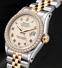 Rolex 36mm Datejust 16233 Ivory Roman Dial Two Tone Watch