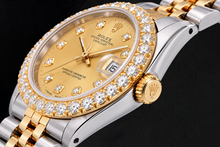 Rolex 6827 Datejust 31mm Champagne Diamond Dial Two Tone Watch