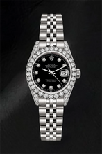 Rolex 6916 Datejust 26mm Black Diamond Dial Stainless Steel Jubilee Bracelet Watch