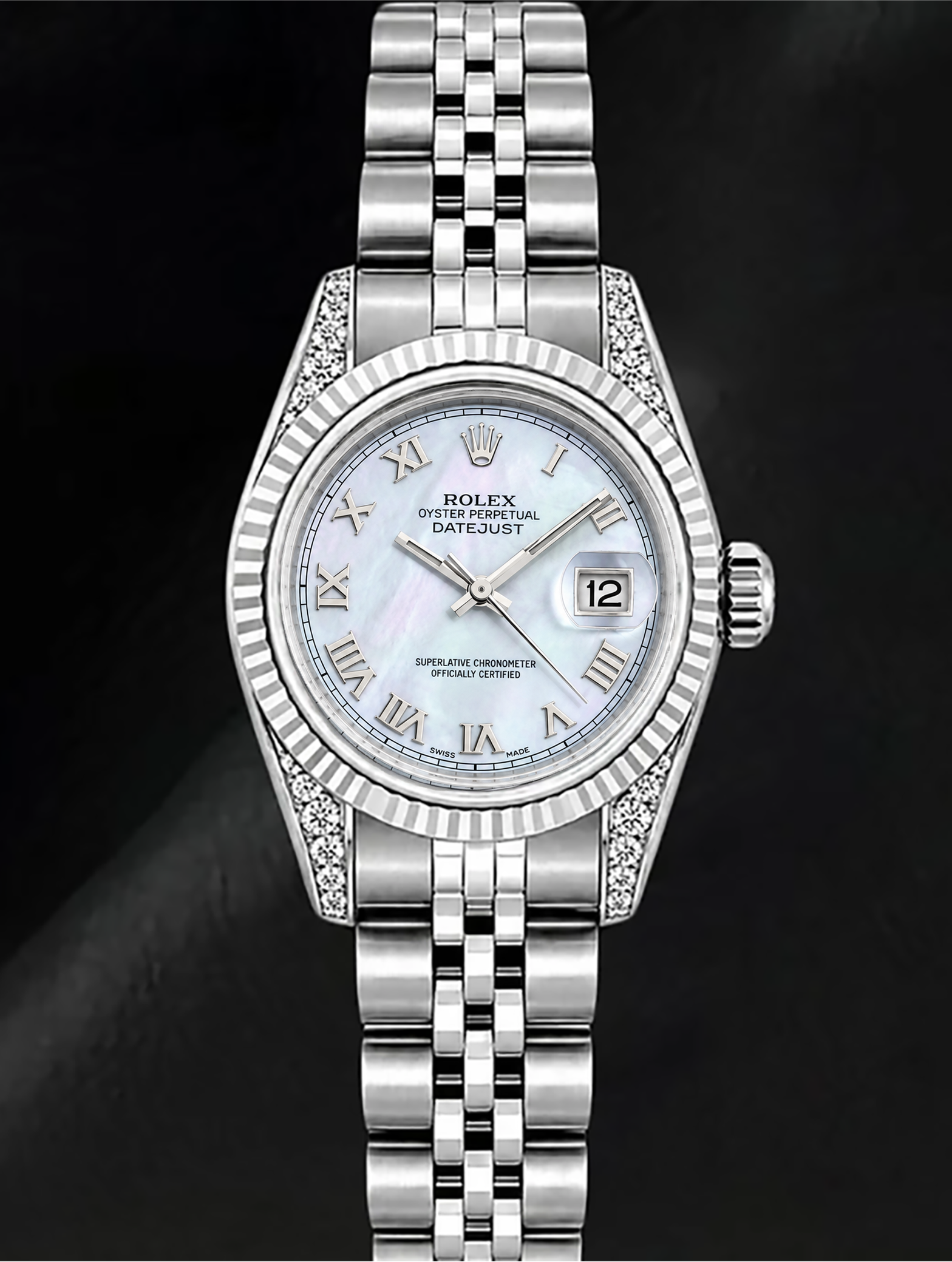 Rolex 6916 Datejust 26mm Blue Mother of Pearl Roman Dial Stainless Steel Watch