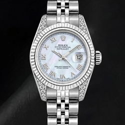 Rolex 6916 Datejust 26mm Blue Mother of Pearl Roman Dial Stainless Steel Watch