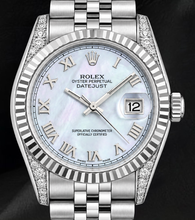 Rolex 6916 Datejust 26mm Blue Mother of Pearl Roman Dial Stainless Steel Watch