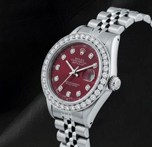Rolex 6916 Datejust 26mm Red Diamond Dial Stainless Steel Diamond Bezel Watch