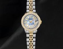 Rolex 6917 26mm Datejust Blue String Mother of Pearl Diamond Dial Two Tone Watch