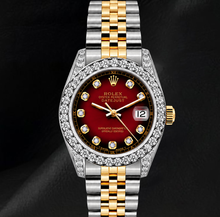 Rolex 6917 Datejust 26mm Red Diamond Dial Diamond Two Tone Watch