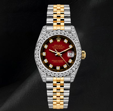 Rolex 6917 Datejust 26mm Red Diamond Dial Diamond Two Tone Watch