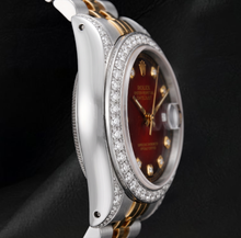 Rolex 6917 Datejust 26mm Red Diamond Dial Diamond Two Tone Watch