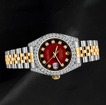 Rolex 6917 Datejust 26mm Red Diamond Dial Two Tone Watch