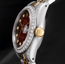 Rolex 6917 Datejust 26mm Red Diamond Dial Two Tone Watch