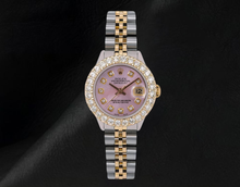 Rolex 6917 Datejust Pink Mother of Pearl Diamond Dial 26mm Two Tone Watch