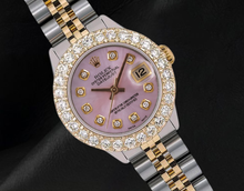 Rolex 6917 Datejust Pink Mother of Pearl Diamond Dial 26mm Two Tone Watch