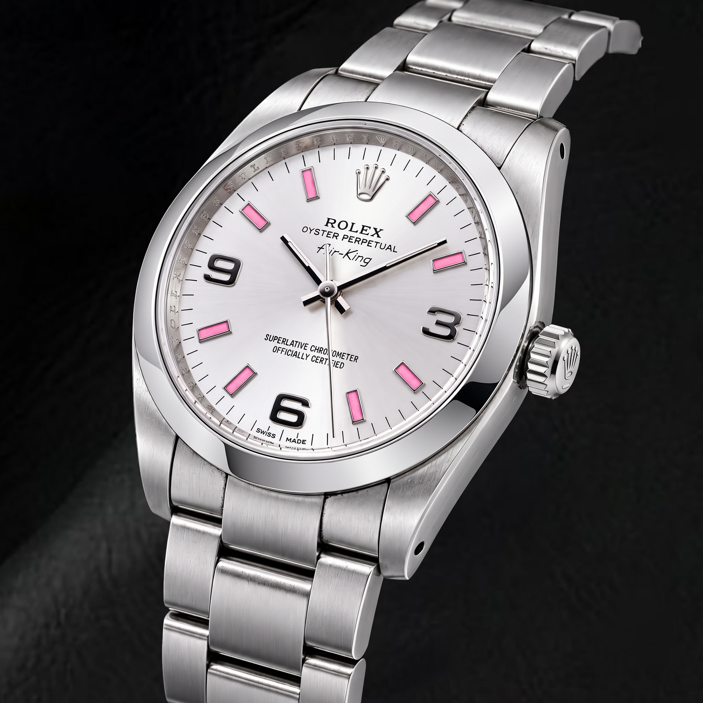 Rolex Air-King 114200 34mm Silver Arabic Dial Stainless Steel Watch
