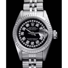 Rolex Black Double Ss Jubilee Bracelet Lady Datejust Watch
