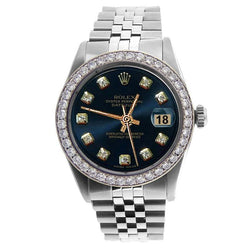 Rolex Blue Natural Earth Mined Diamond Dial Men Watch Ss Jubilee Bracelet Rolex QUICK SET