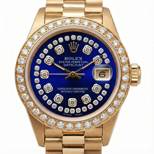 Rolex Blue String Diamond Dial Presidential Style Ladies Watch Yg