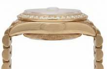 Rolex Champagne Stick Dial President Watch Dj Natural Earth Mined Diamond Bezel Yg