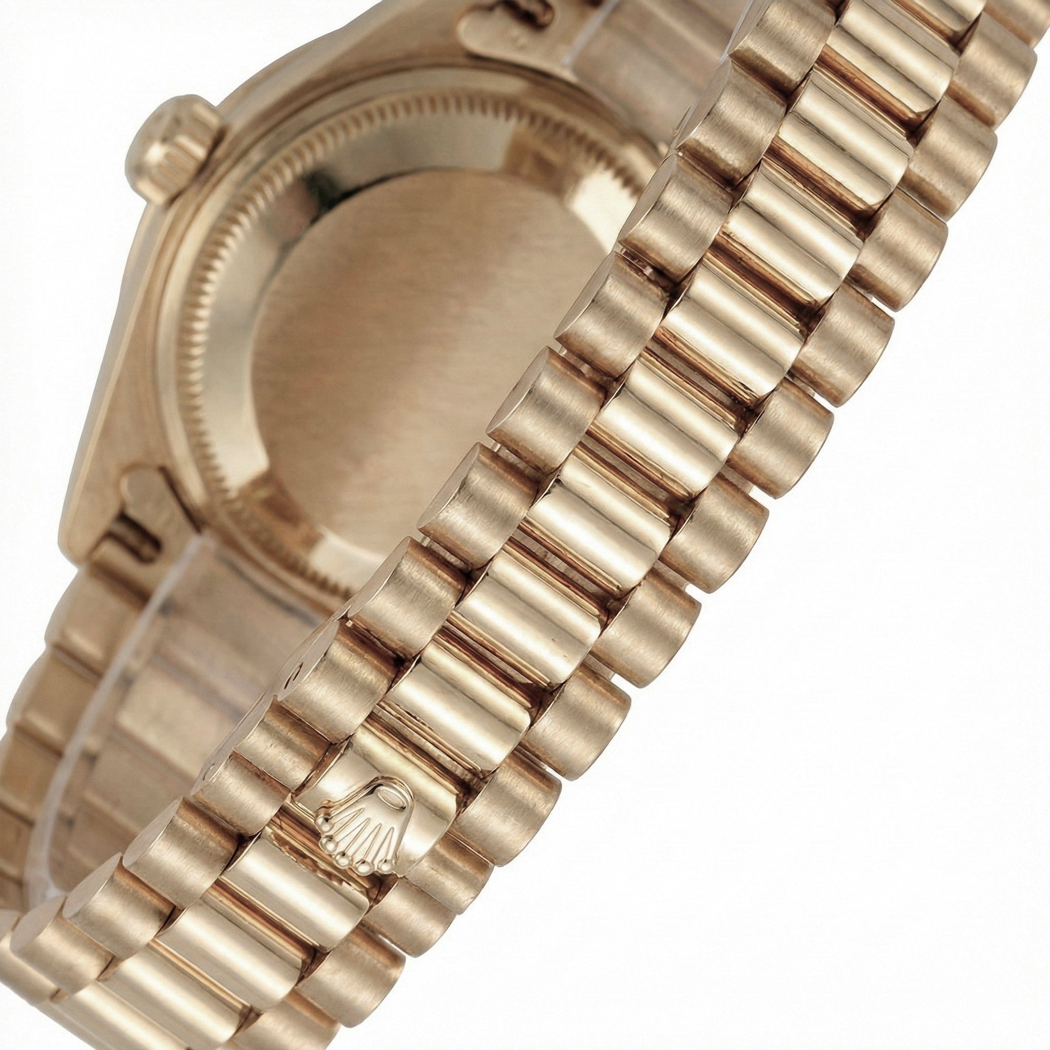 Rolex Champagne Stick Dial President Watch Dj Natural Earth Mined Diamond Bezel Yg