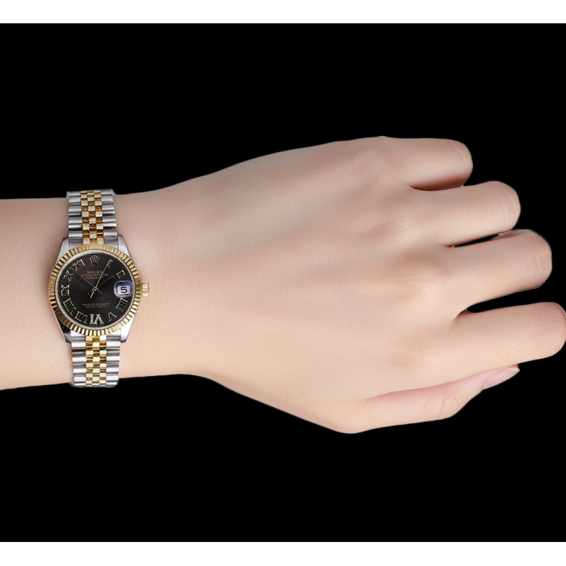 Rolex Date-just 31mm Dark Grey Roman Dial Watch