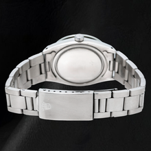 Rolex Date 1500 34mm Black Mother Of Pearl Diamond Dial Two Tone Watch