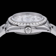 Rolex Date 1500 34mm White Mother Of Pearl Diamond Dial Stainless Steel