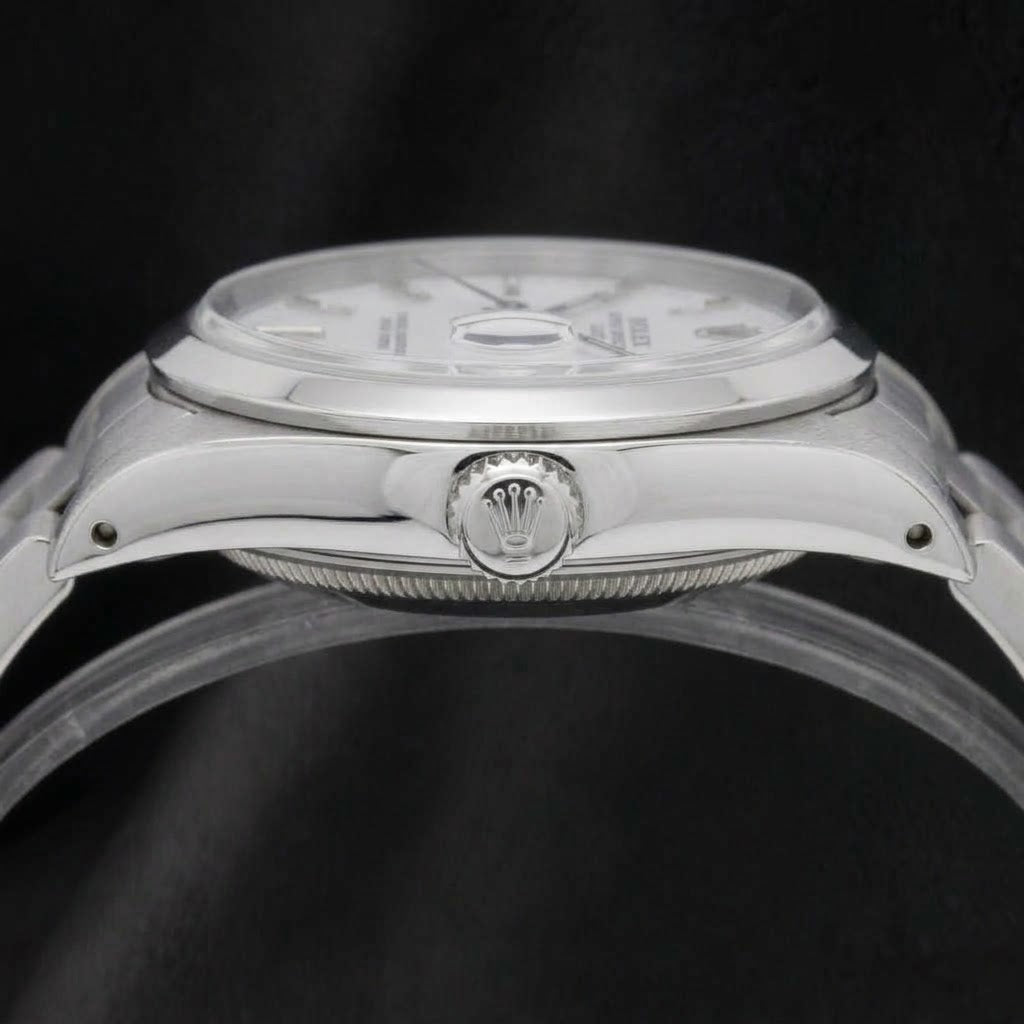 Rolex Date 1500 White Roman Dial 34mm Stainless Steel Watch