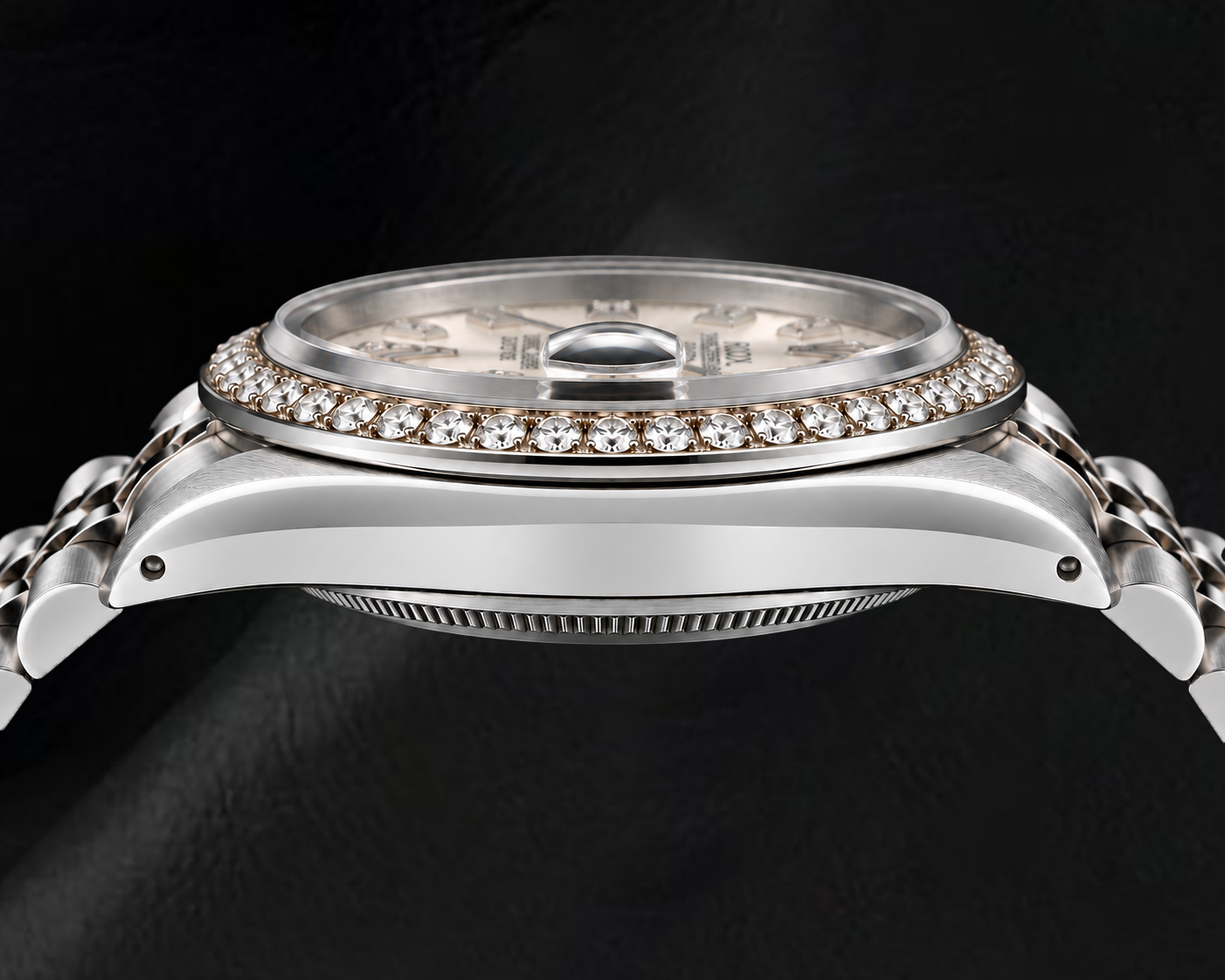 Rolex Date 1501 34mm Silver Diamond Dial Stainless Steel Watch