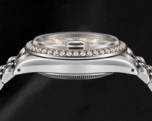 Rolex Date 1501 34mm Silver Diamond Dial Stainless Steel Watch