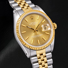 Rolex Date 1502 34mm Champagne Stick Dial Two Tone Watch