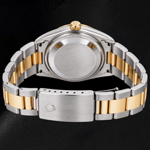 Rolex Date 15053 34mm Black Stick Dial Two Tone Watch