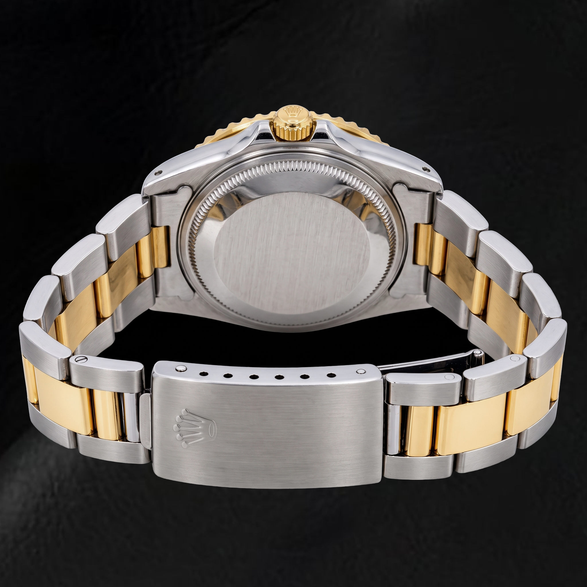 Rolex Date 1505 34mm Blue Diamond Dial Two Tone Watch