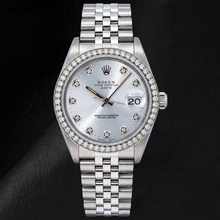 Rolex Date 15200 34mm Silver Diamond Dial Stainless Steel Watch