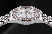 Rolex Date 15200 34mm Silver Diamond Dial Stainless Steel Watch