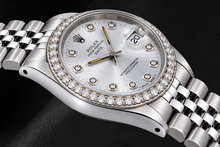 Rolex Date 15200 34mm Silver Diamond Dial Stainless Steel Watch