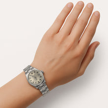 Rolex Date 26 mm Silver Stick Dial Stainless Steel Watch P1