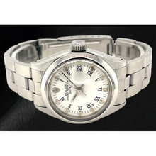 Rolex Date 26 mm White Roman Dial Oyster Stainless Steel Ladies Watch