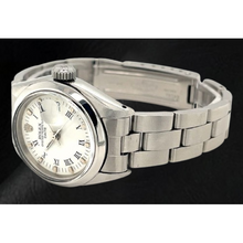 Rolex Date 26 mm White Roman Dial Oyster Stainless Steel Ladies Watch