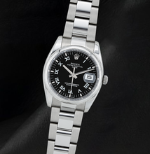 Rolex Date 34mm 115200 Black Roman Dial Stainless Steel Watch