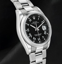 Rolex Date 34mm 115200 Black Roman Dial Stainless Steel Watch