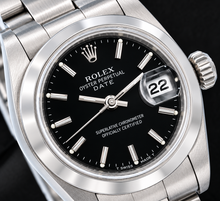 Rolex Date 6916 26mm Black Stick Dial Smooth Bezel Stainless Steel Watch