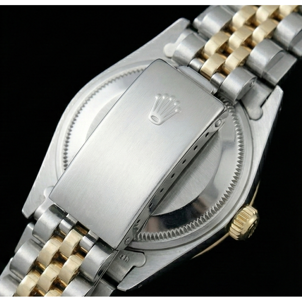 Rolex Date Champagne Stick Dial Natural Earth Mined Diamond Bezel Watch Ss & Jubilee