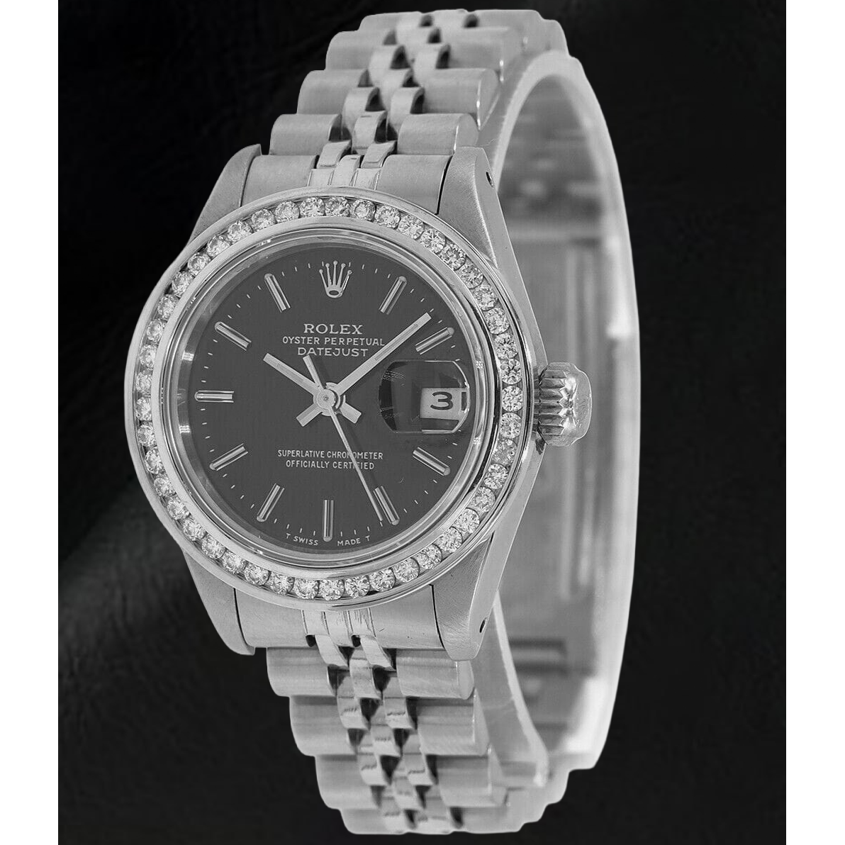 Rolex Date Just Ladies Watch Diamond Bezel Datejust