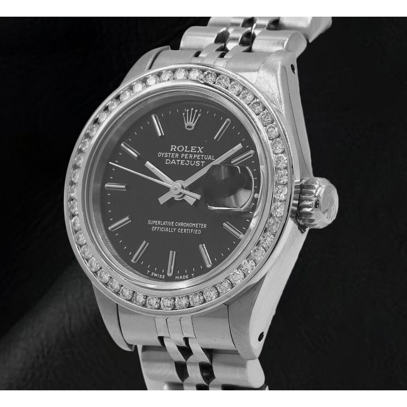 Rolex Date Just Ladies Watch Diamond Bezel Datejust