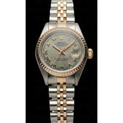 Rolex Date Just Women Watch Ss & Yellow Gold Fluted Bezel