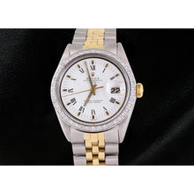 Rolex Date Men Watch Roman Dial Diamond Bezel Two Tone Jubilee1
