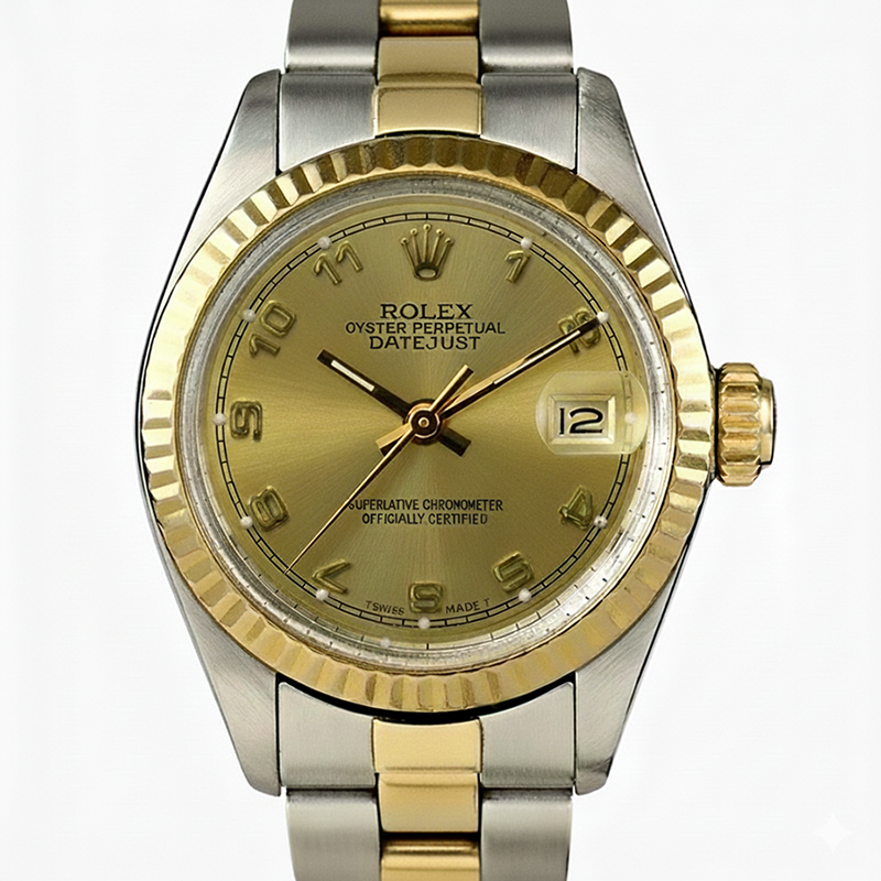 Rolex Date Watch Ladies Rolex Arabic Dial Two Tone