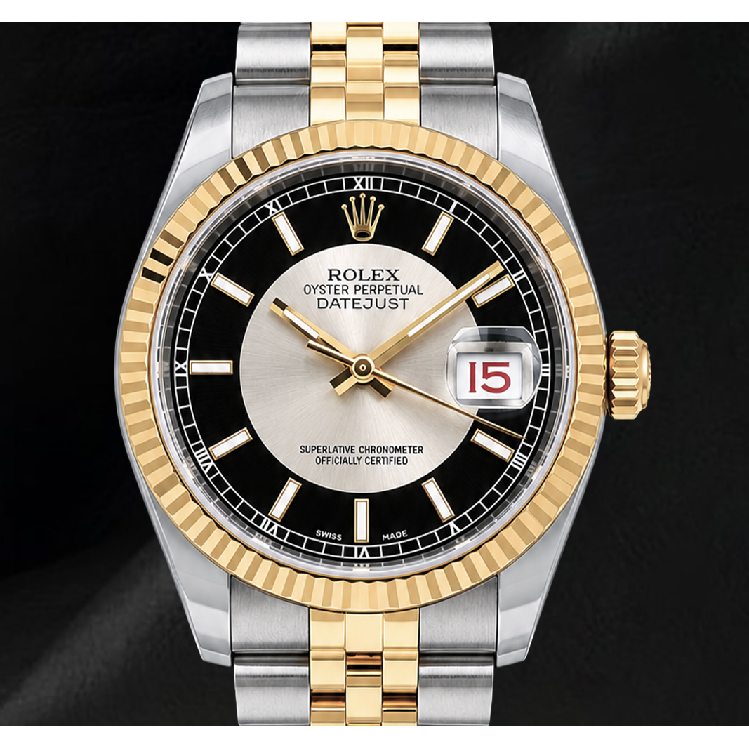 Rolex Datejust 116233 Black Dial 36mm Stainless Steel and Yellow Gold Watch
