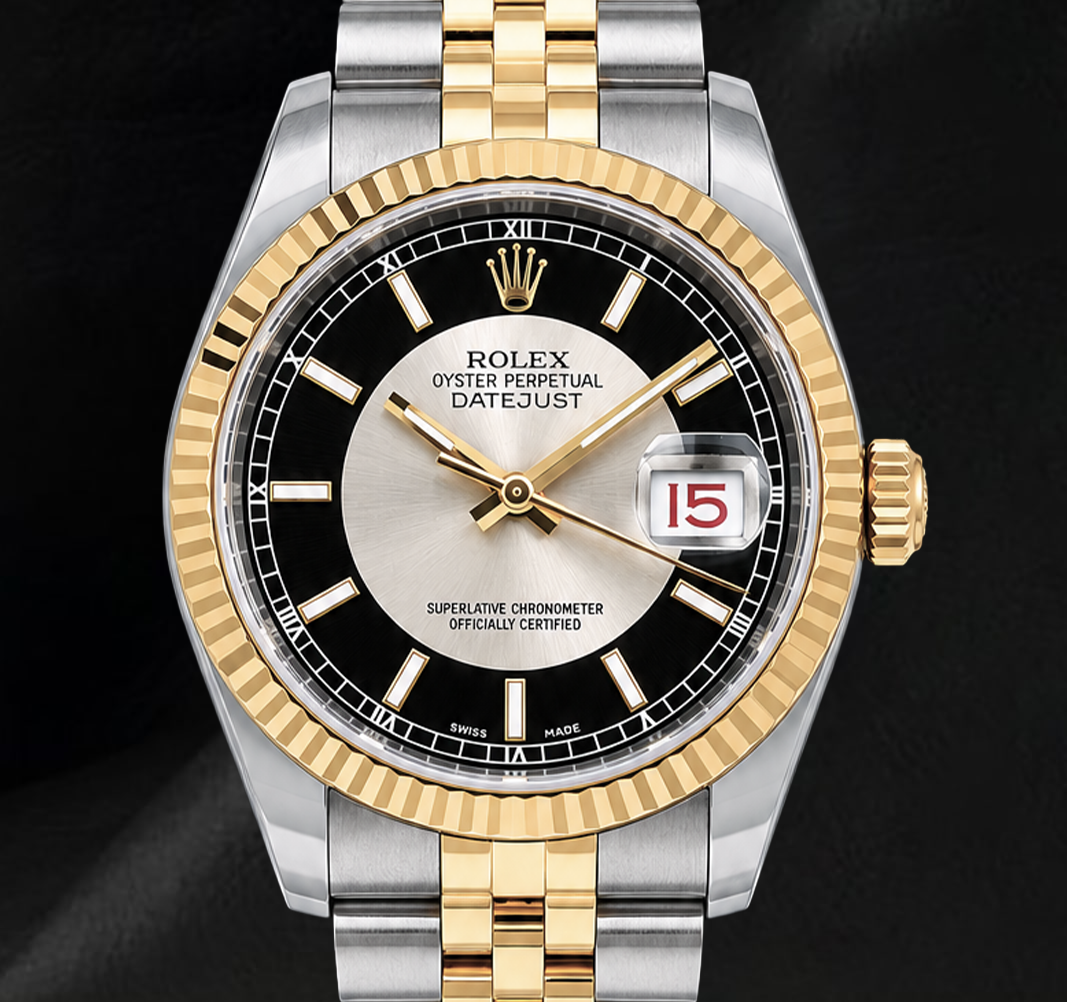 Rolex Datejust 116233 Black Dial 36mm Stainless Steel and Yellow Gold Watch