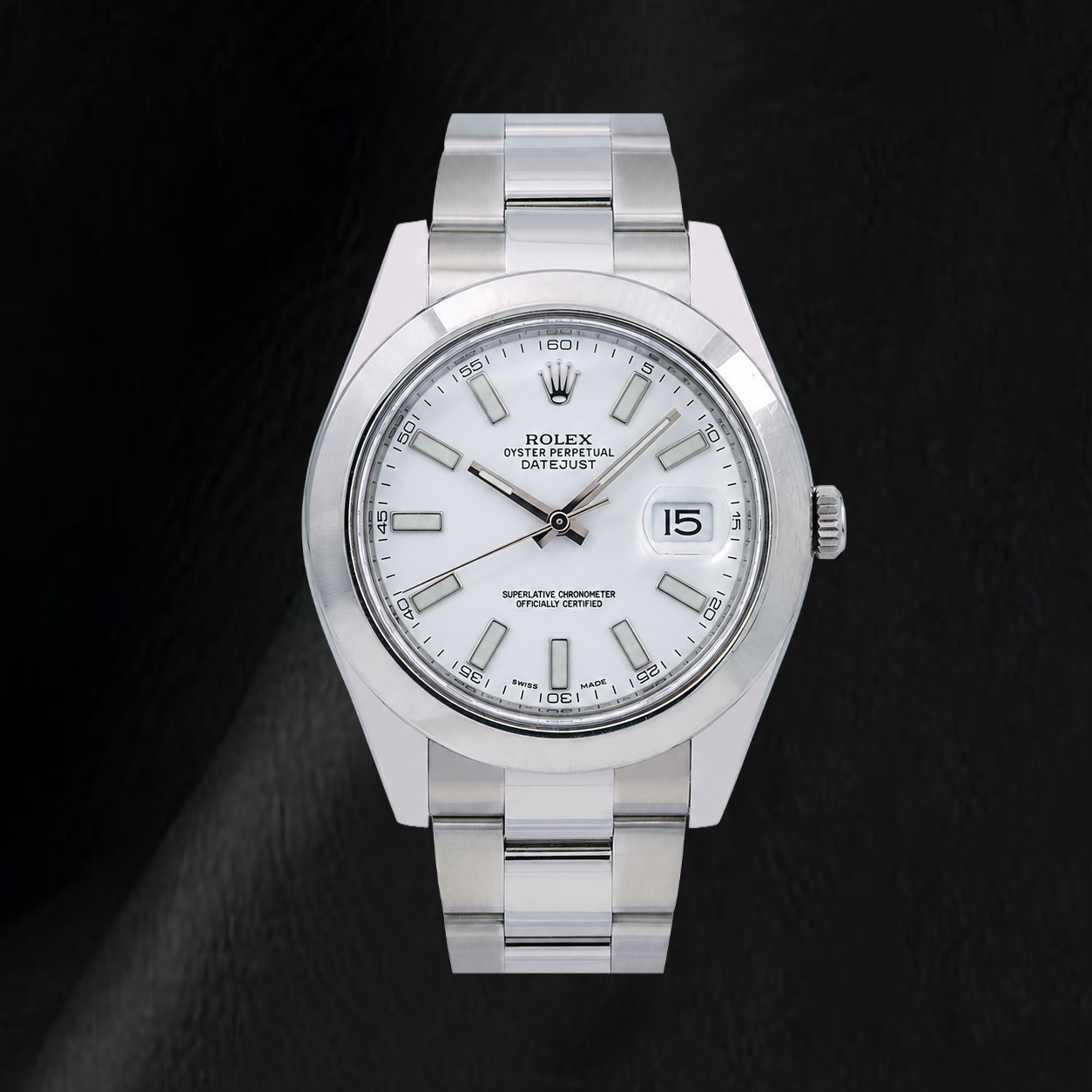 Rolex Datejust 116300 41mm White Stick Dial Stainless Steel Watch