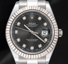 Rolex Datejust 116334 41mm Gray Diamond Dial Stainless Steel Oyster Bracelet Watch