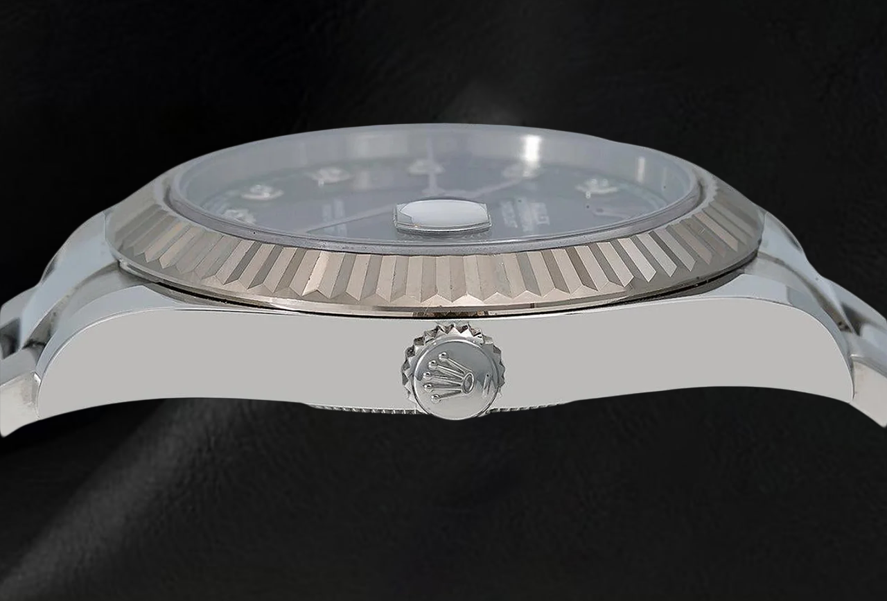 Rolex Datejust 116334 41mm Gray Diamond Dial Stainless Steel Oyster Bracelet Watch